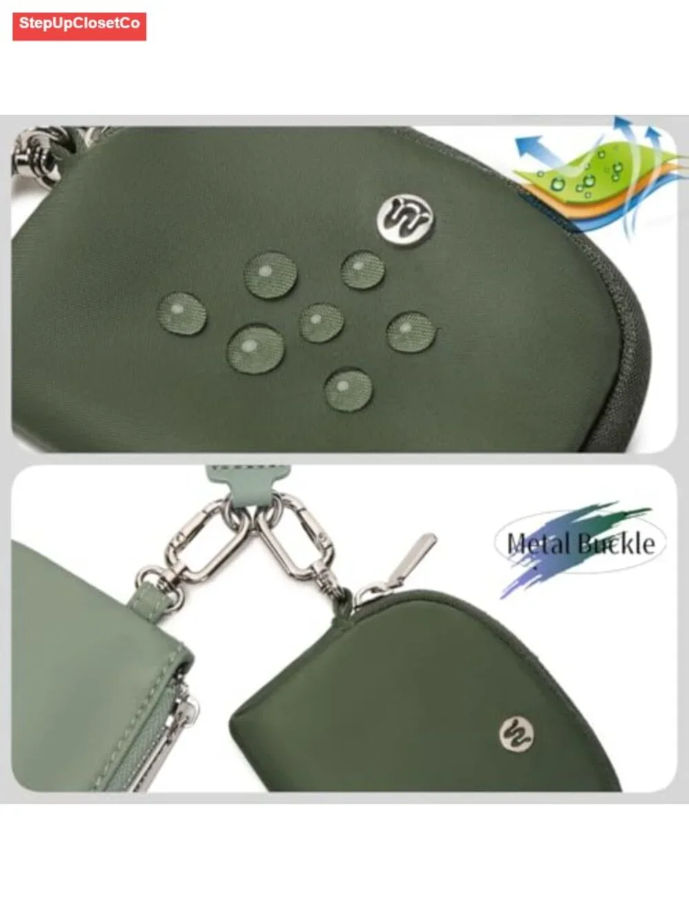 Mini Zip Around Wristlet Wallet for Women Detachable Dual Pouch Coin Pocket
